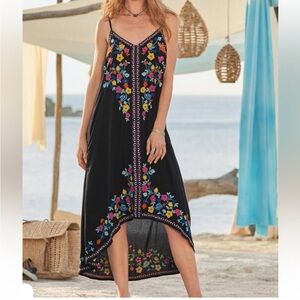 Sundance Life of light 💫 embroidered Highlow Midi dress Sz XL